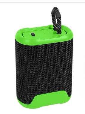 Portable Bluetooth Speaker - Black & Green Rugged Design